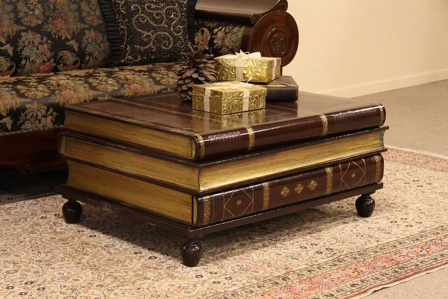Main image of Maitland Smith Leather Book Coffee Table