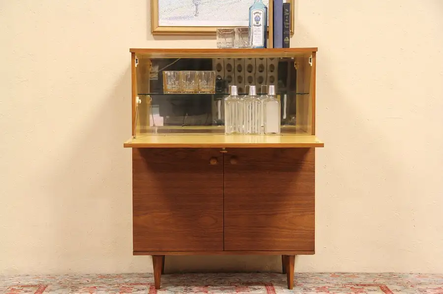 Main image of Midcentury Danish Modern Teak 1960 Vintage Bar Cabinet