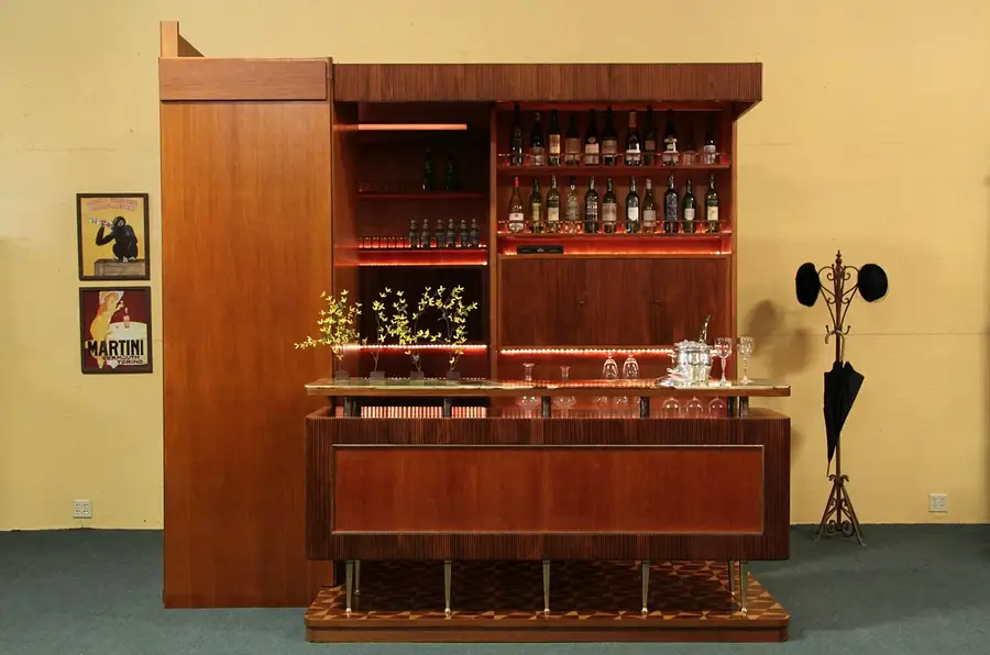 Main image of Midcentury Modern Bar Room with Onyx & Inlaid Floor