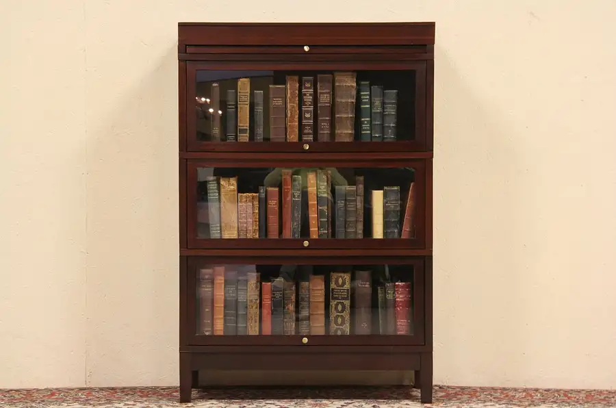 Main image of Hale 3 Stack Walnut Barrister Bookcase E