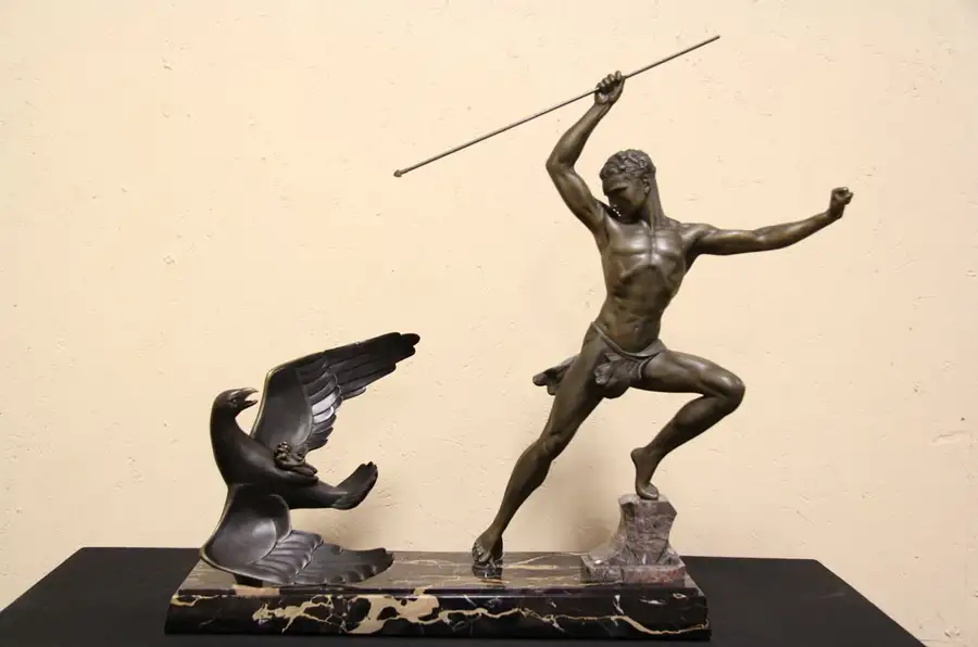 Main image of Hunt of the Eagle, Art Deco 1930 French Sculpture by de Roncourt