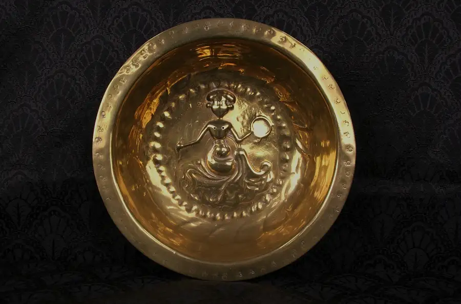 Main image of Flemish or German 1500 era Antique Alms Dish, Basin or Brass Collection Plate