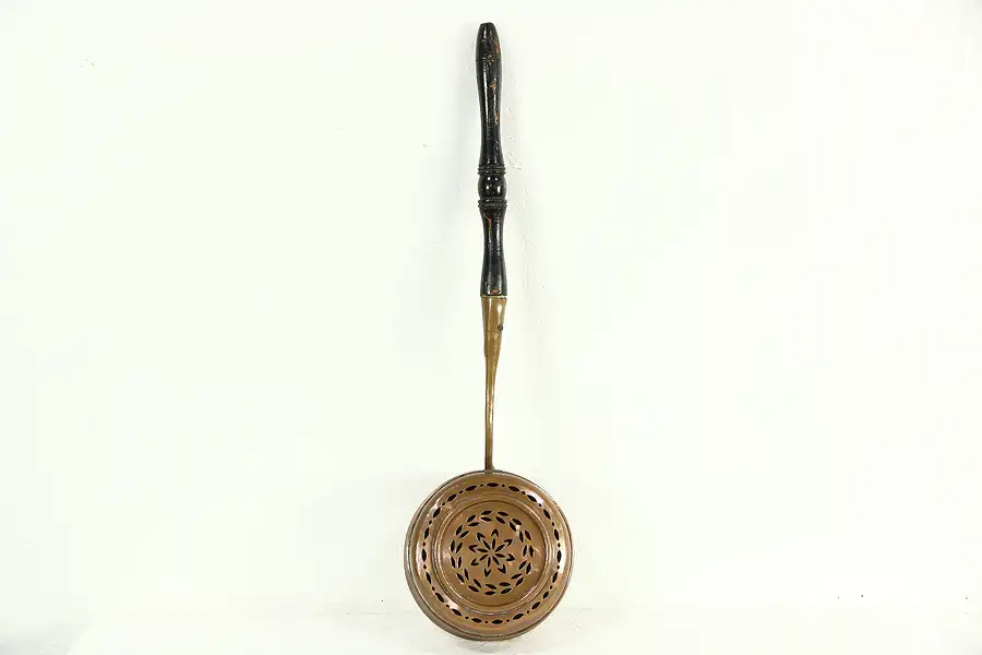 Main image of Bed Warmer, Hand Wrought Copper 1850 Antique