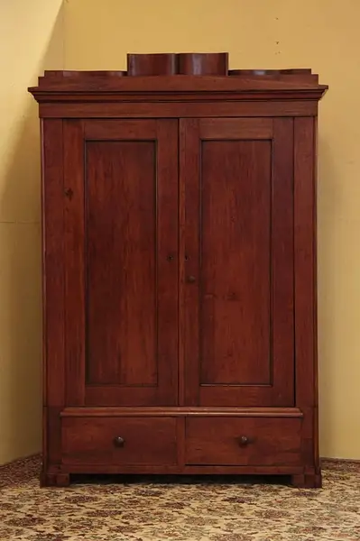 Main image of Pennsylvania 1850's Cherry Armoire, Secret Drawer