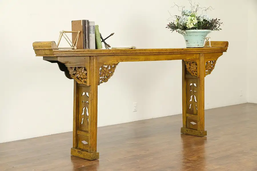 Main image of Chinese Antique Carved Altar, Sofa or Hall Console Table