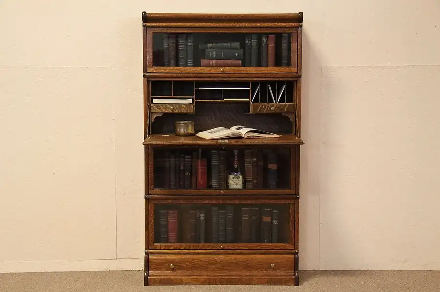 Main image of Globe Wernicke 4 Stack Bookcase with Desk