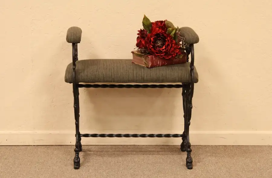 Main image of Iron Bench, Arms & Dolphin Feet