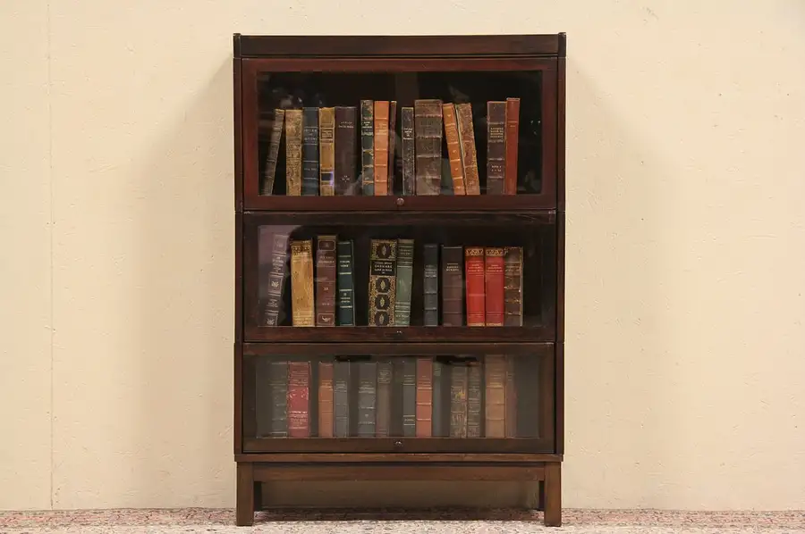 Main image of Lindstrom NY Barrister 3 Stack 1920 Antique Bookcase