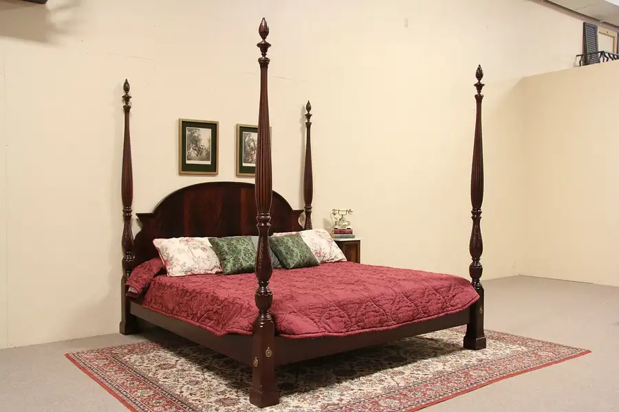 Main image of Bernhardt King Size Mahogany Vintage Poster Bed