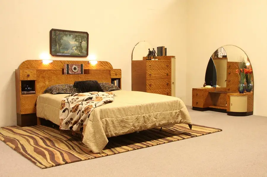 Main image of Art Deco 1935 Queen Size Bedroom Set, Denmark