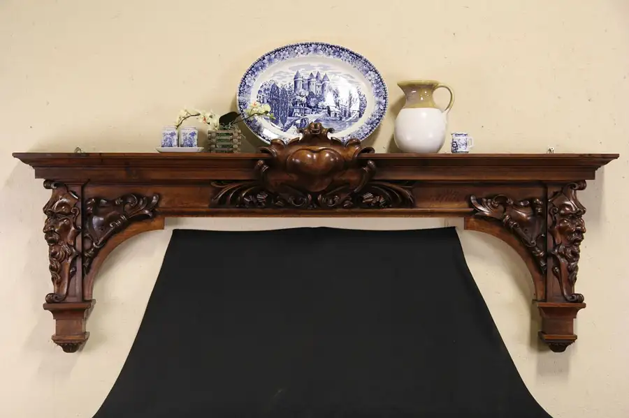 Main image of Architectural Salvage 1870 French Antique Carved Crest
