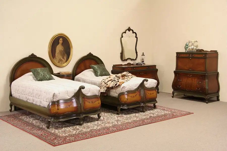 Main image of Venetian Gondola Design 6 Pc. 1925 Twin Bedroom Set