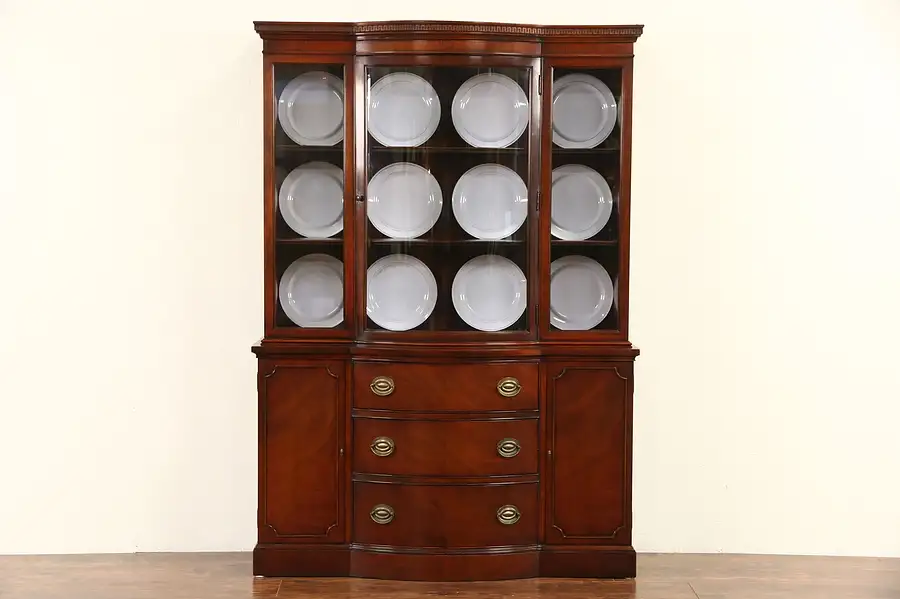 Main image of Drexel New Travis Court Signed Vintage Breakfront China Cabinet or Bookcase
