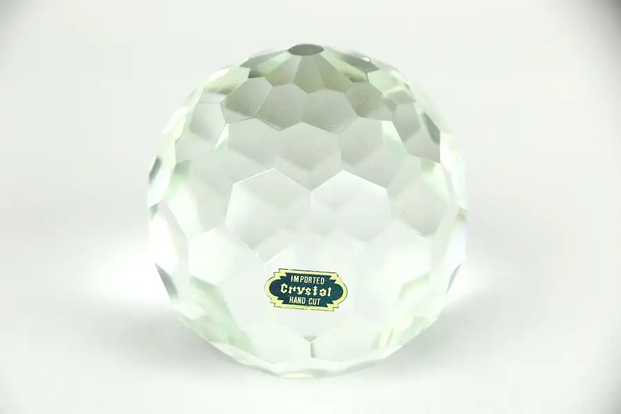 Main image of Faceted Hand Cut "Imported Crystal" Vintage Paperweight