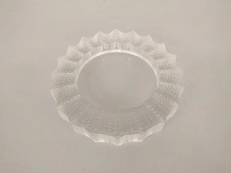 Main image of Lalique France Etched Leaf Pattern Crystal Ashtray