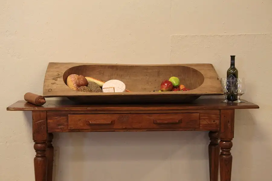 Main image of Country Carved Bread Dough Bowl or Proofing Trough