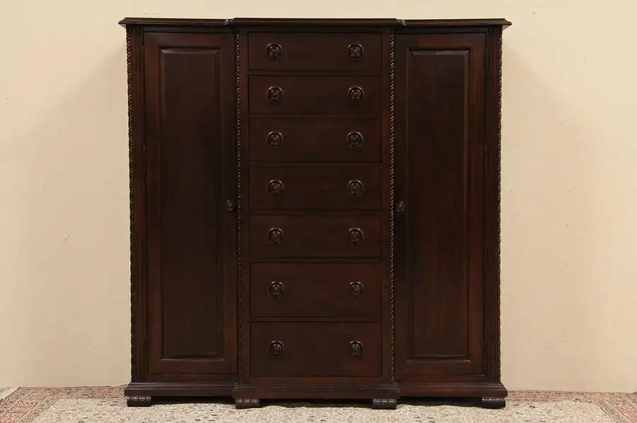 Main image of Bernhardt Cherry 7 Drawer Armoire or Chifferobe