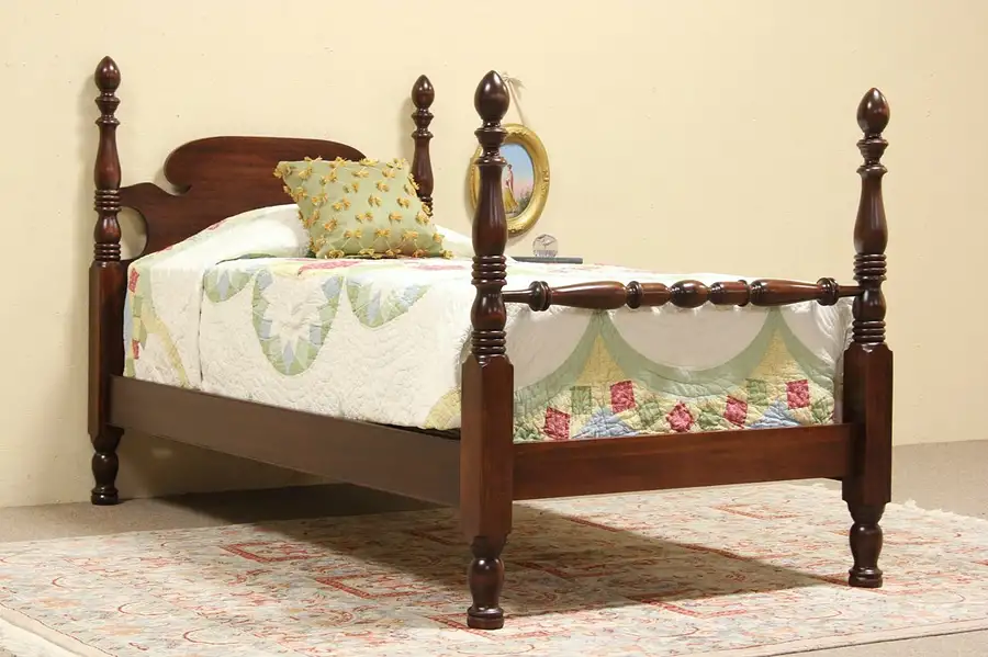 Main image of Four Poster Twin Single Mahogany Bed