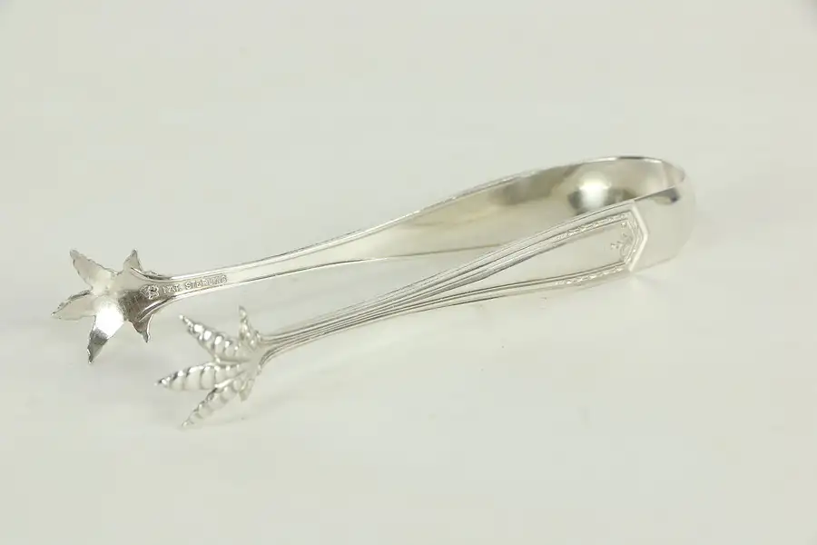 Main image of Sterling Silver Antique Claw Sugar Tongs, W Monogram