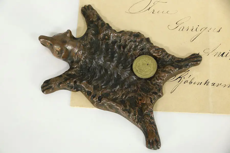 Main image of Bear Rug Antique 1900 Card Tray