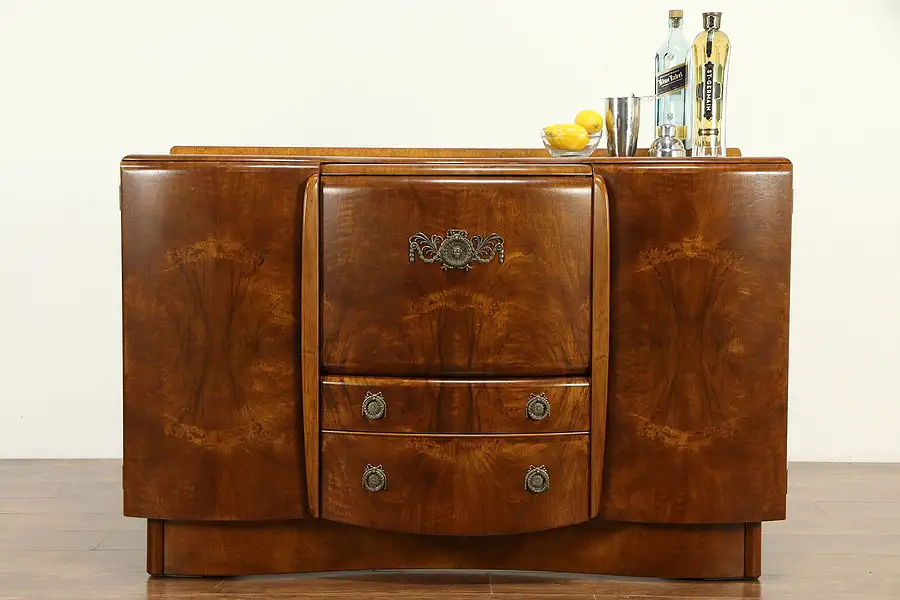 Main image of Midcentury Modern Vintage English Bar Liquor Cabinet, Beautility
