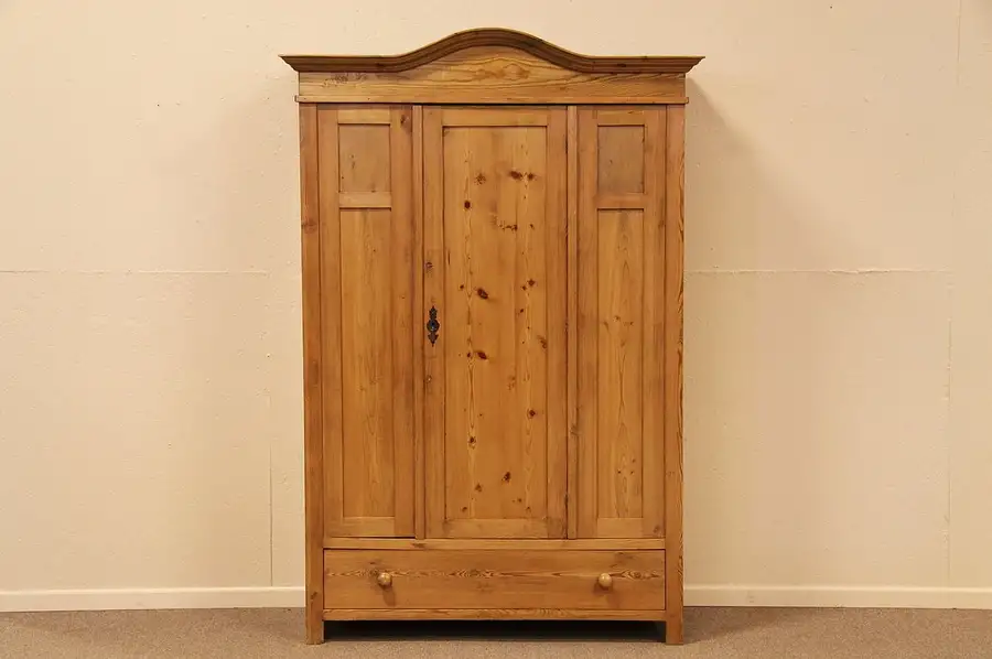 Main image of Irish Country Pine Antique Armoire or Wardrobe