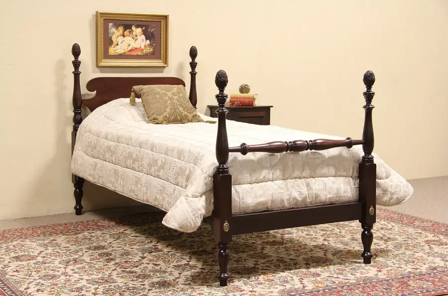 Main image of Pineapple Poster Twin 1930's Mahogany Bed