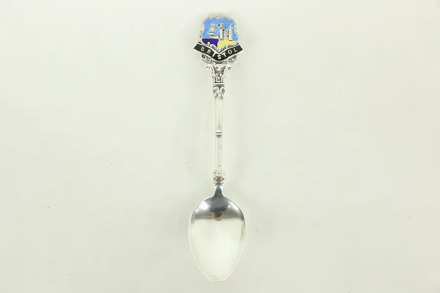 Main image of Bristol England Souvenir Spoon with Enamel, Hallmarked Silver