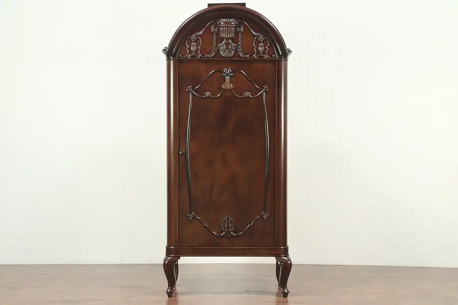Main image of Mahogany Antique Chifferobe, Armoire, Bath or Linen Cabinet, Germany