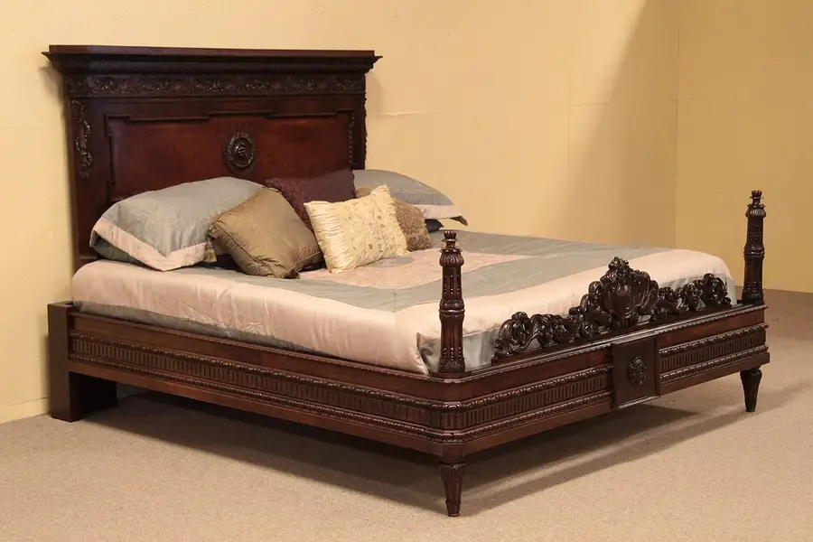Main image of Renaissance Carved Antique King Size Bed
