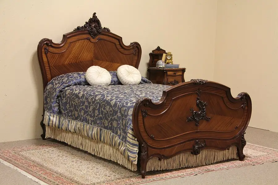 Main image of French 1890 Carved Full Size Bed