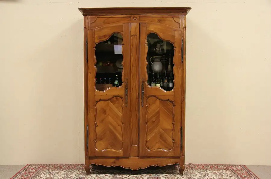 Main image of French 1790 Antique Cherry Armoire, Pantry Cupboard or Bookcase