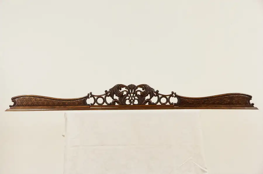 Main image of Carved 83" Oak 1890 Crest Antique Architectural Salvage
