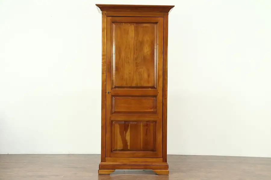 Main image of Cherry Vintage Armoire, Linen Cabinet or Pantry Cupboard, Raised Panels