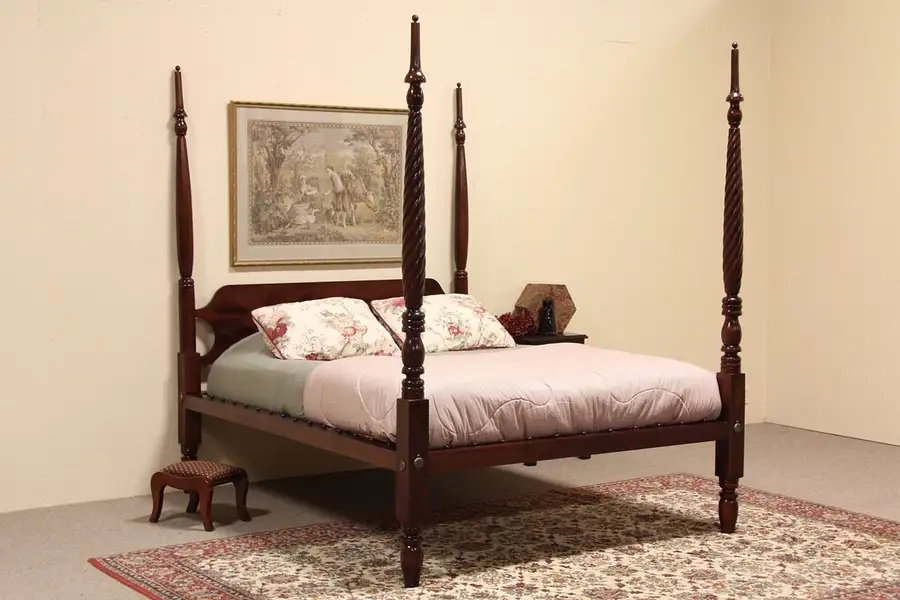 Main image of New England 1830 Cherry Queen Size Poster Bed