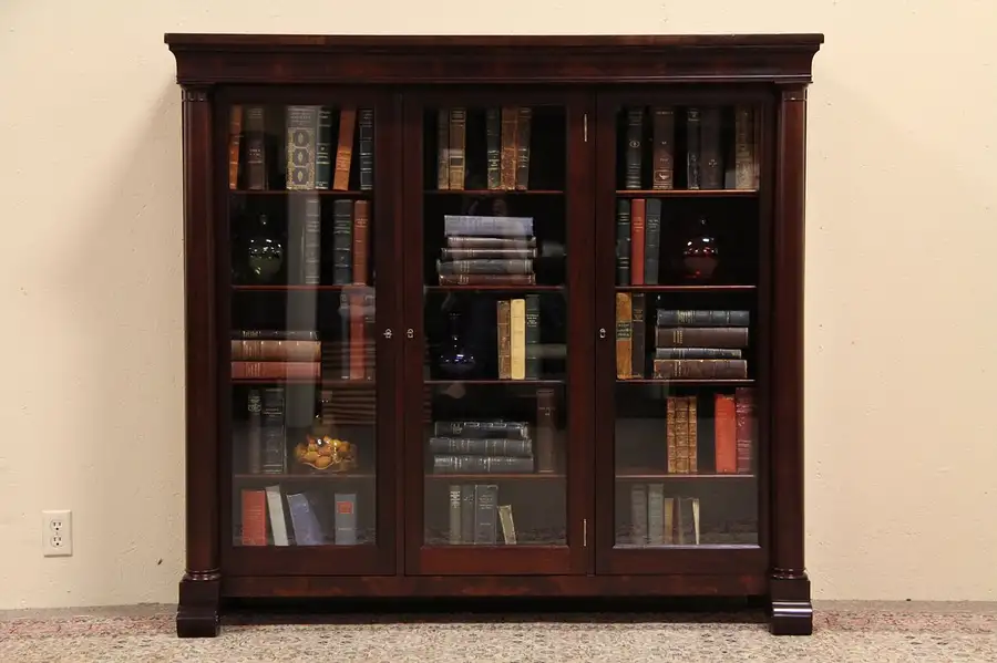 Main image of Empire Mahogany Antique Triple Bookcase