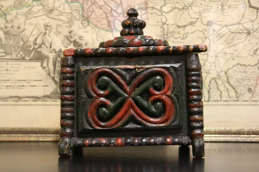 Main image of Romanian Folk Art Painted Jewel Box