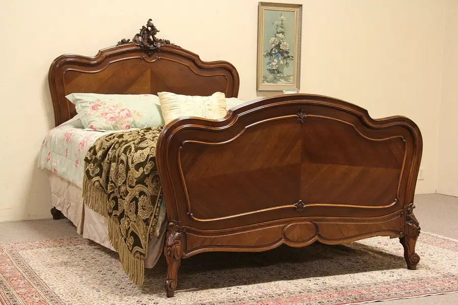 Main image of Country French 1900 Carved Queen Size Bed