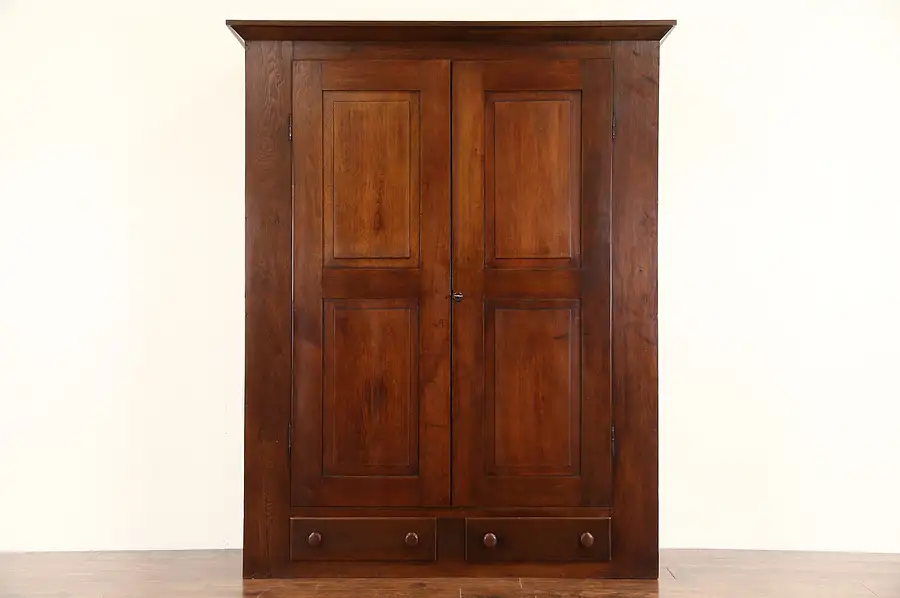 Main image of Country Walnut 1850's Ohio Armoire, Wardrobe or Closet