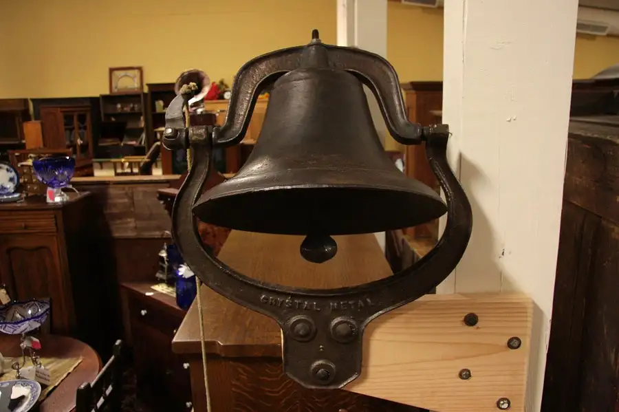 Main image of Large Antique Schoolhouse / Firehouse Cast Iron Bell