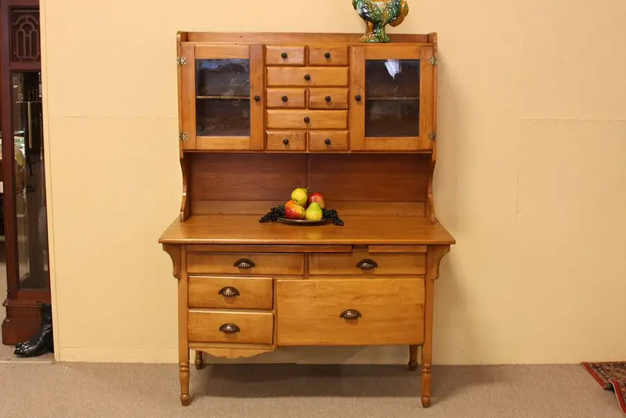Main image of Country Pine Antique Bakers Table, Spice Cabinet