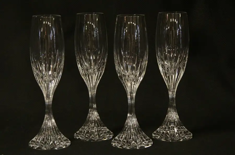 Main image of Set of 4 Baccarat Crystal Massena Champagne Flute Goblets