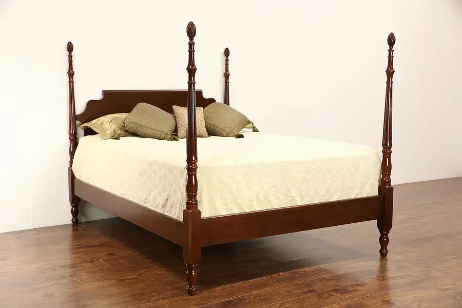 Main image of Queen Size Vintage Cherry Traditional Pineapple Poster Bed