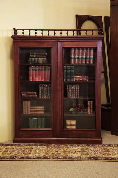 Main image of Victorian Cherry Bookcase, Original Glass Doors