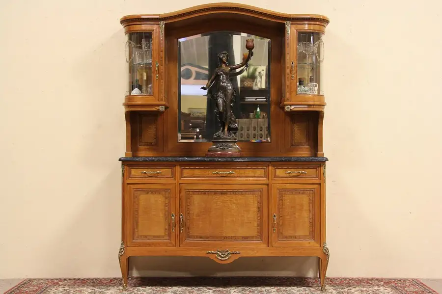 Main image of Marble Top 1910 Argentina Sideboard, Server or Back Bar