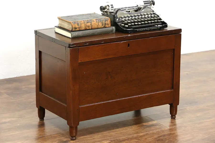 Main image of Walnut Rustic Antique 1890 Small Chest or Trunk, Coffee Table