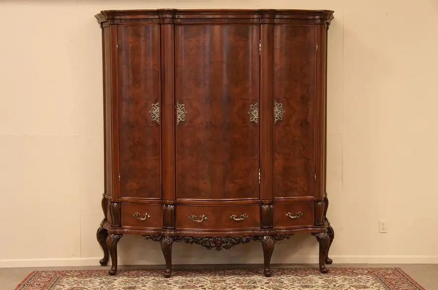 Main image of Carved Italian Antique Triple Armoire