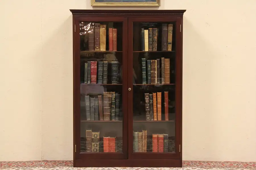 Main image of Mahogany 1930's Bookcase, Glass Doors