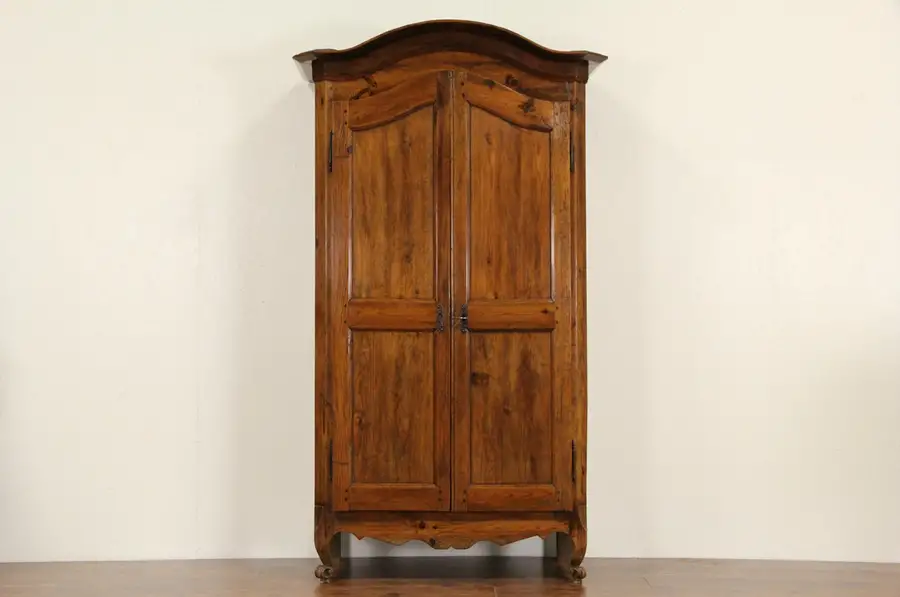 Main image of Country Pine French Provincial 1800 Antique Armoire, Hand Hewn