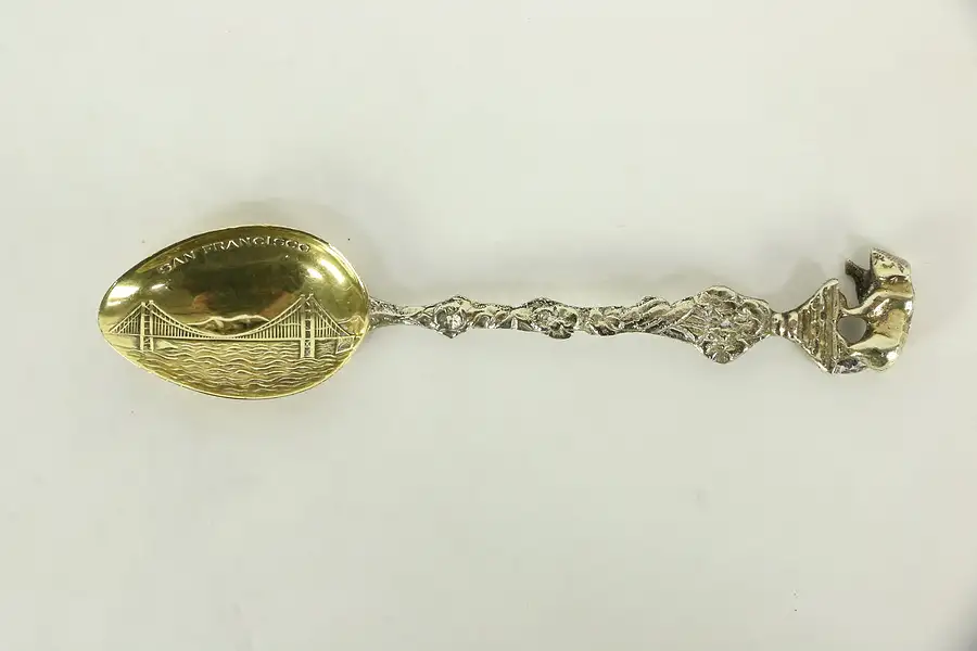 Main image of San Francisco Souvenir Spoon with Buffalo & Golden Gate Bridge